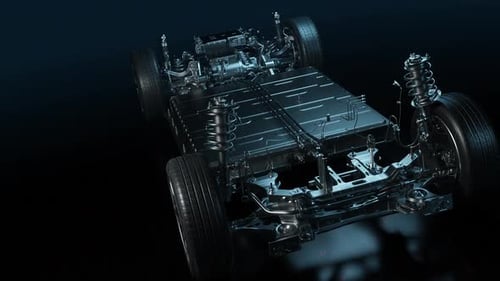 Modern Electric Vehicle Chassis 3D Animation