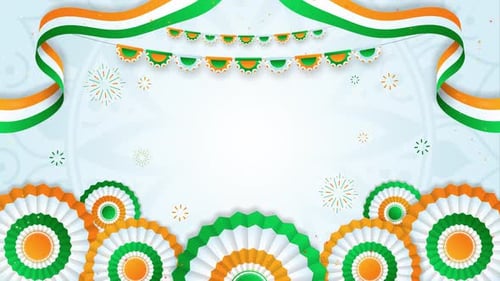 Indian Flag Colors Festive Celebration Background Animation