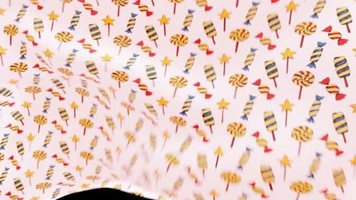 Seamless Candy Pattern Reveal Transition