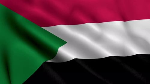 Realistic Waving Flag of Sudan Animation