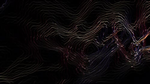 Multicolor contour line in dark background