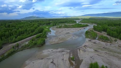 Wyoming Mountains Drone View Landscape