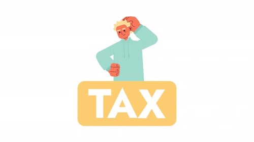 Puzzled taxpayer over self-employment tax 2D character animation
