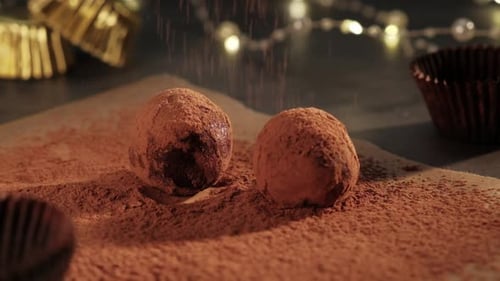 Chocolate Truffles Coated with Cocoa Powder