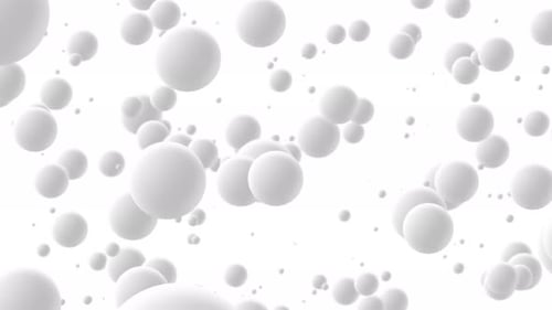 Seamless Abstract Fluid White Metaballs Floating Background