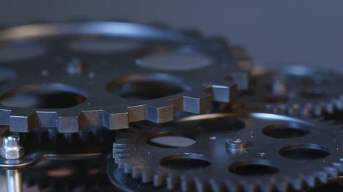 Interlocking Metal Gears in Motion