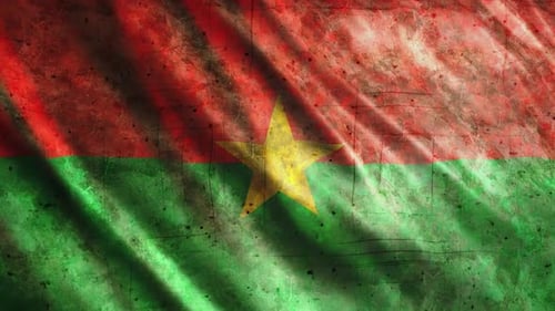 Waving Grunge Textured Flag Background Animation