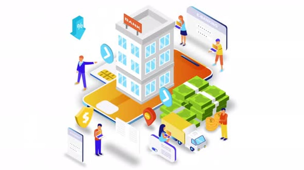 Online Banking Animation 2D Motion Graphics, Elements Motion Graphics ...