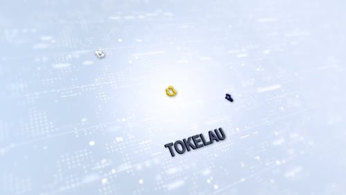 Tokelau Digital Map 3D Reveal Animation