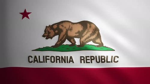 Waving California State Flag Loop Animation