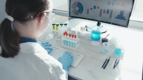 The Scientist Analyzes Data in a Large Medical Database Using Computer Algorithms and Statistical