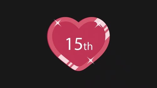 Modern Animated Heart for 15th Anniversary Celebration