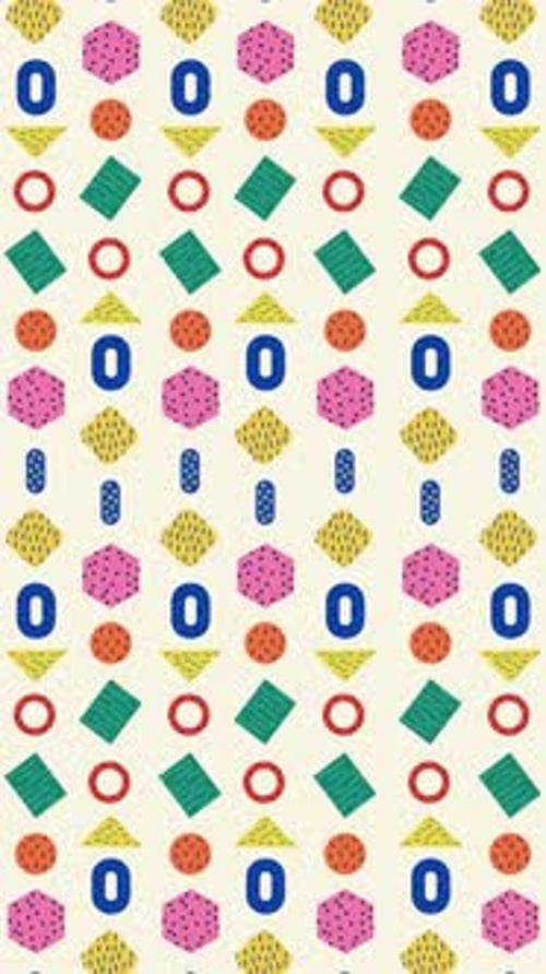 Geometric Memphis Animated Pattern Vertical Movement Looped 02