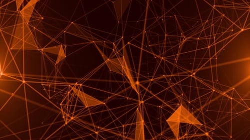 Dynamic Orange Plexus Network Geometric Motion Graphics Background