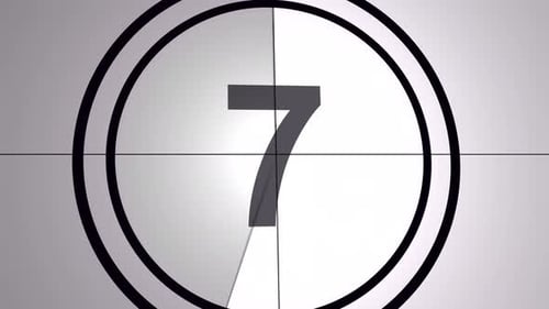 Classic Film Countdown with Rotating Numbers