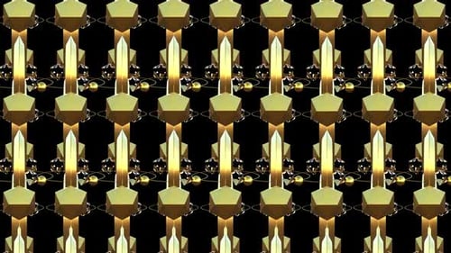 Abstrakte 3D-Hintergrundschleife mit goldenem geometrischem Kreis