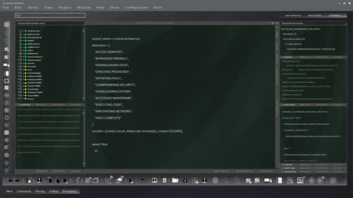 User Interface Designed for Computer Scientists Showcasing Animated Binary Code