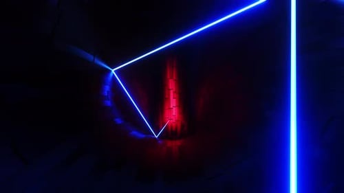Un laser se déplaçant dans un tunnel circulaire. Animation en boucle infinie