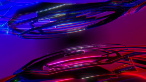 Digital Abstract Glowing Neon Lines Loop Background