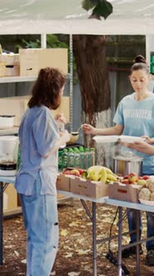 Vertical Video Charity Food Drive Feeds Homeless People
