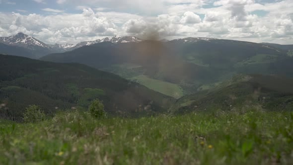 Sweeping view of forests, valleys, and mountains., Nature Stock Footage ...