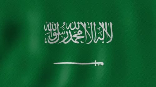Waving Saudi Arabia Flag with Fabric Texture