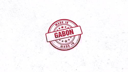 Sello de goma fabricado en Gabón