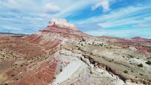 Beautiful aerial footage of canyons full of red rocks in utah