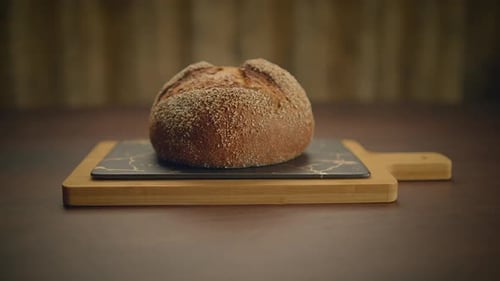 Rustic Bread on Cutting Board Still Life