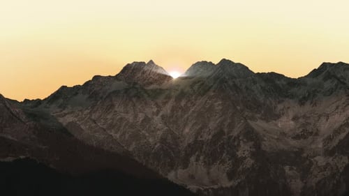 Majestic Mountains at Sunrise in Winter Landscape