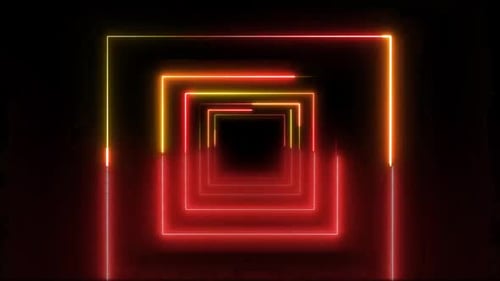 Abstract rectangle neon tunnel background