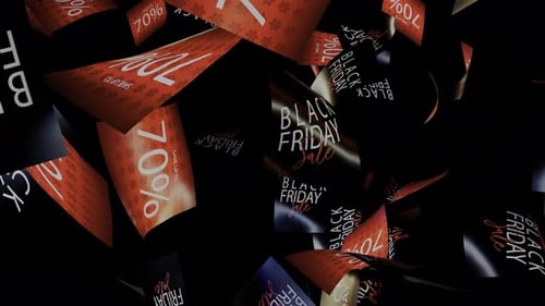 Black Friday Sale Discount Cards Falling Animation Loop