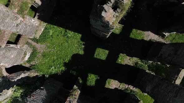 Raphoe Castle, County Donegal, Ireland, June 2023. Drone in Bird's Eye ...