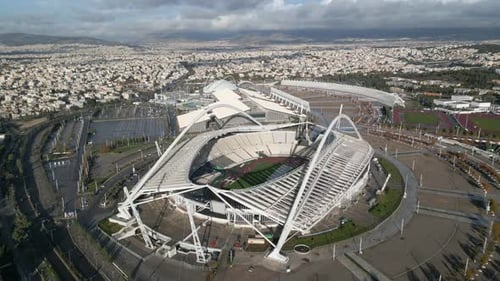 Cinematic Drone Footage of Athens Olympic Stadium from Above