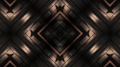 Bewegungsmuster mit Quadraten aus Holz