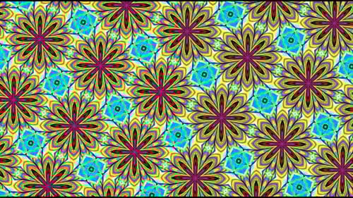 Vibrant Kaleidoscopic Floral Pattern Animation
