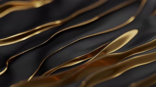 Abstract silk black gold waving background