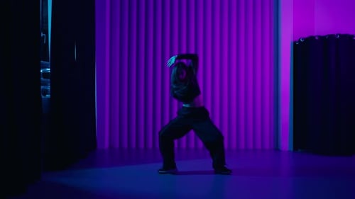 FullLength Portrait Of Female Dancer In Rehearsal Hall Girl Dancing Modern Choreography