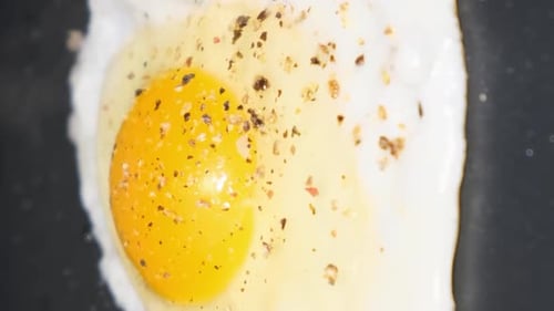 Frying an Egg in a Pan Cooking Morning Breakfast Close Up Vertical Video