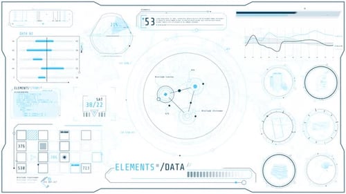 Animated Hightech Screen for Working with Diverse Data
