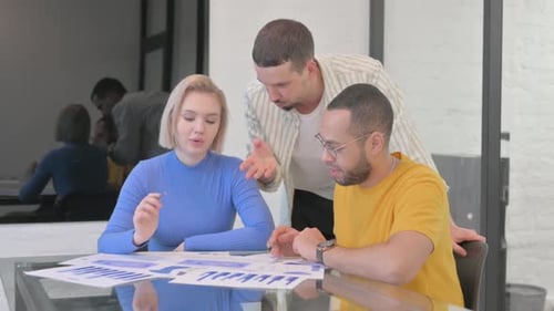 Creative Mixed Race People Doing Office Work, Documentation