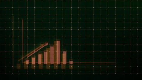 Animated Digital Business Data Graph with Rising Bars