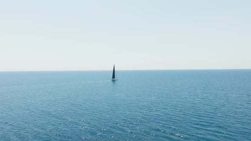 Sailing Ship Traveling In The Mediterranean