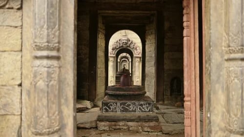 Pashupatinath Temple Ruins in Nepal, Sacred Hindu Religious Site for Cremation Ceremony and Funerals