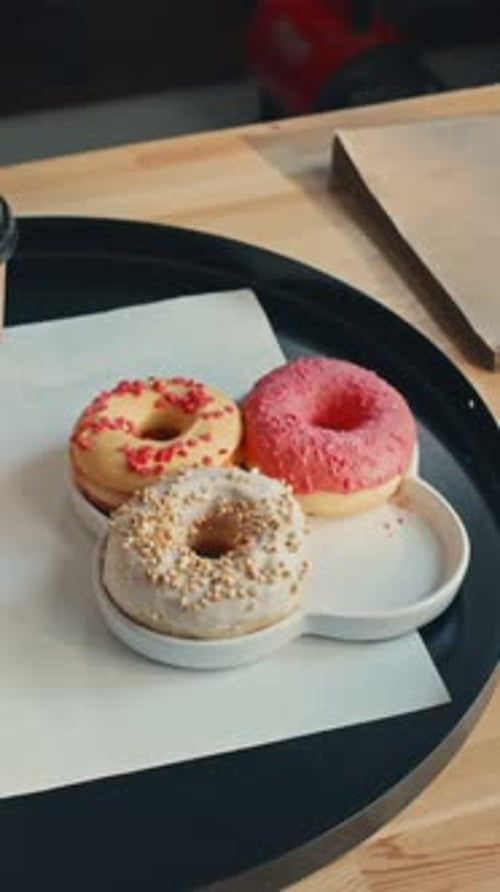 Delicious Donuts In Cafe