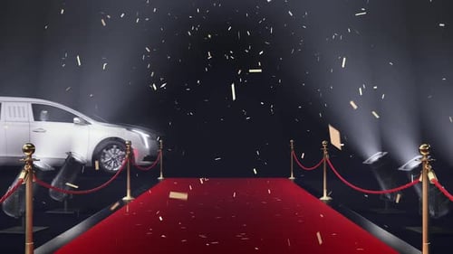 Glamorous Red Carpet Event with Limousine