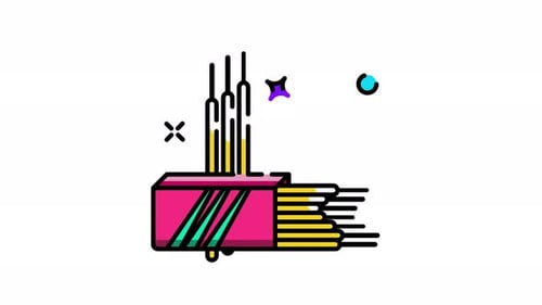 Animated Flat Design Sparklers for Celebration