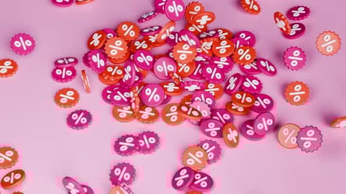 Animated Falling Percentage Signs for Sales and Discounts