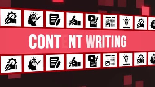 Content Writing Concept With Icons On Digital Background