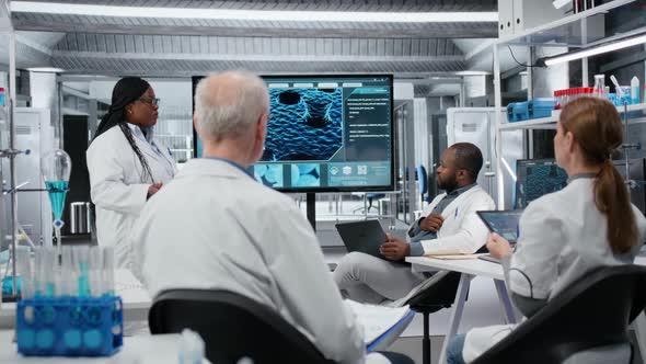 Scientists Discussing DNA on Screen in a Lab, Education Stock Footage ...